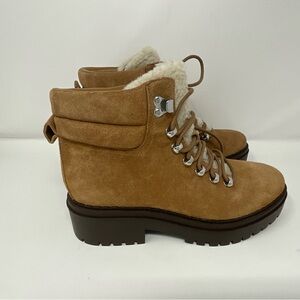 Marc Fisher LTD Nairy Tan Suede Leather Hiker Combat Work Ankle Boots  7 1/2 M